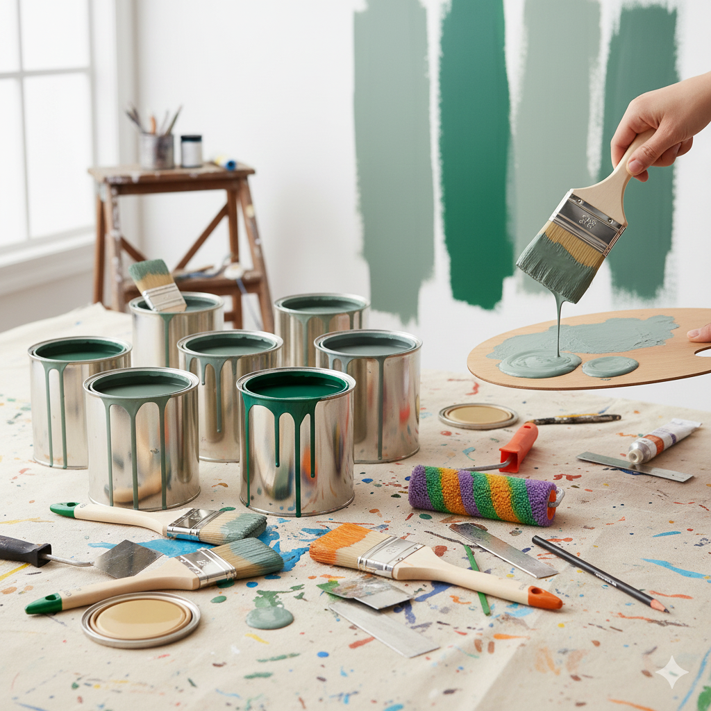 Professioneller Maler bei der Arbeit